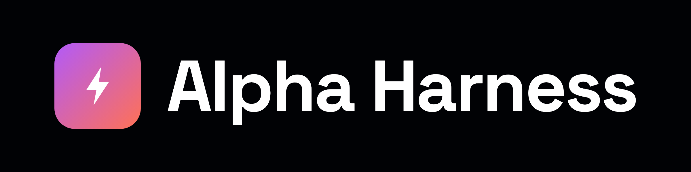 Alpha Harness Wordmark for dark surfaces